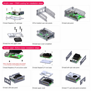 Estuche de acrílico para Raspberry Pi 5 con ventilador de refrigeración PWM