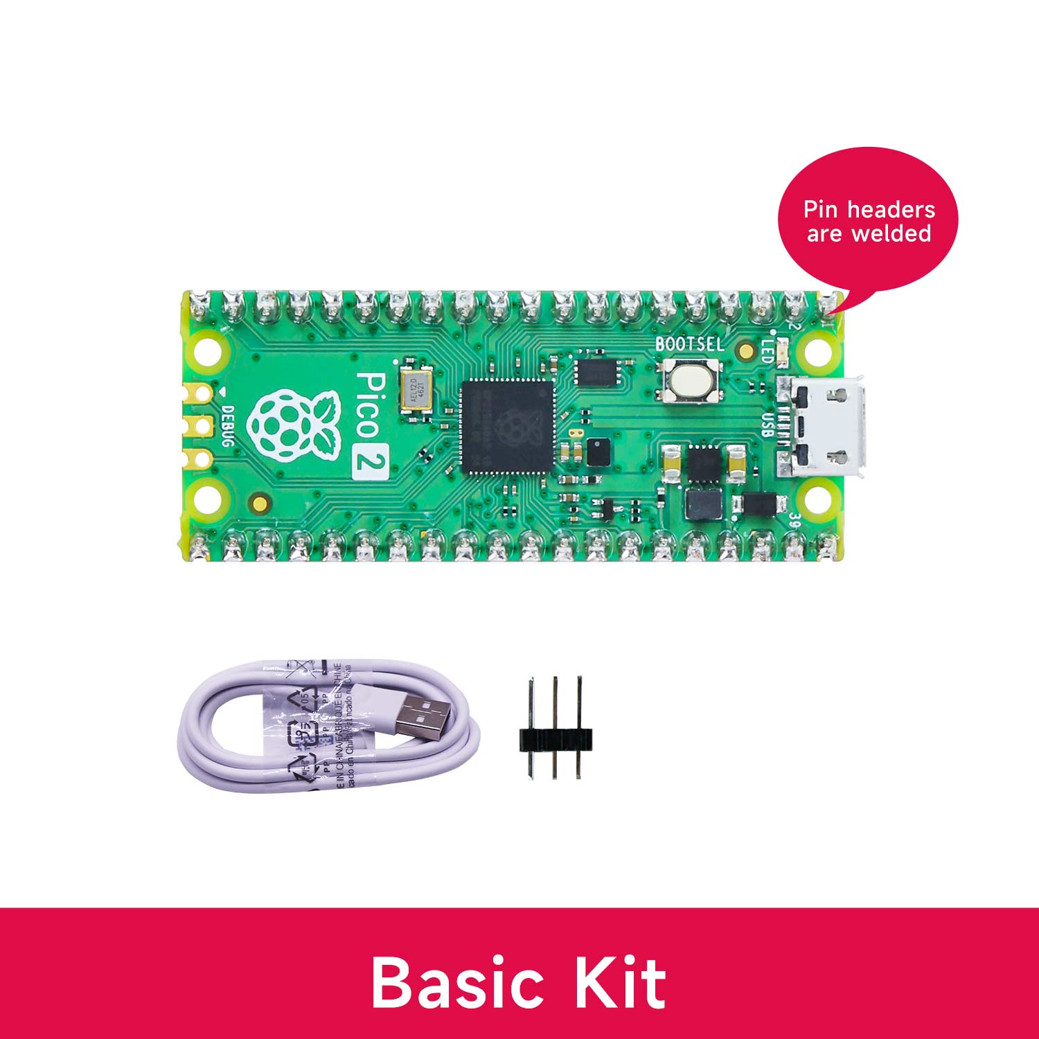 Raspberry Pi Pico 2 board and starter kit