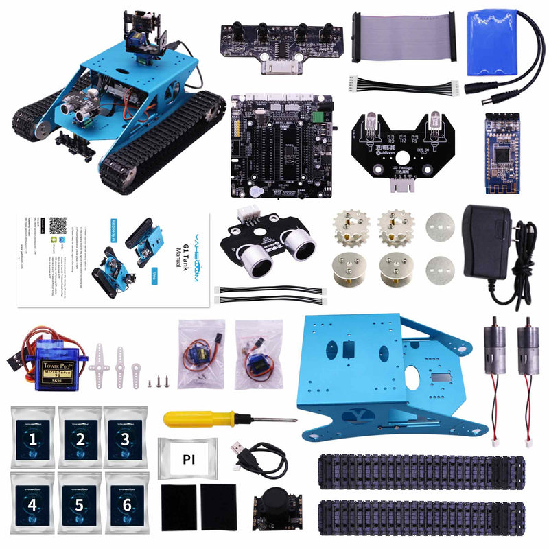 G1 AI Vision Smart Tank Robot Kit with WiFi video camera for Raspberry Pi 4B