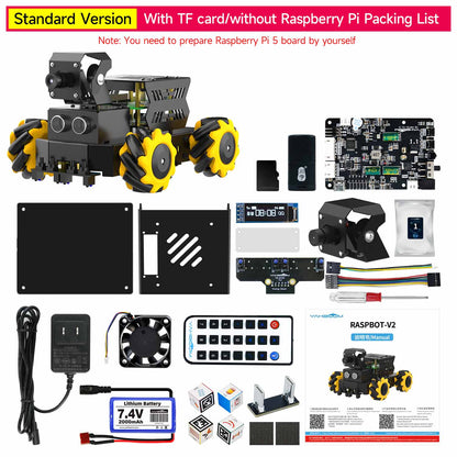 Raspbot V2 AI Larger Model Robot Car for Raspberry Pi 5