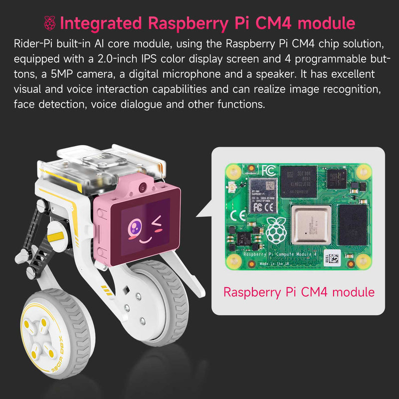 Robot à deux roues Rider-Pi (module de base Raspberry Pi CM4)