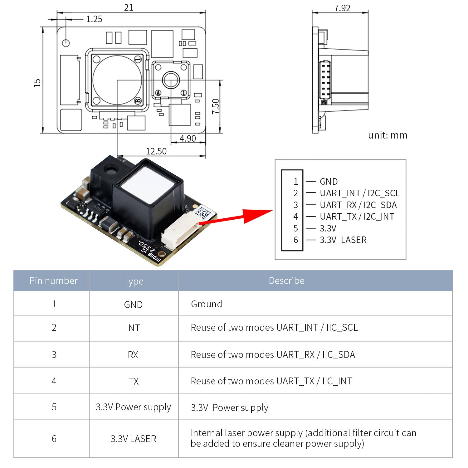 Module de télémétrie laser YDLIDAR SDM18 prenant en charge ROS ROS2