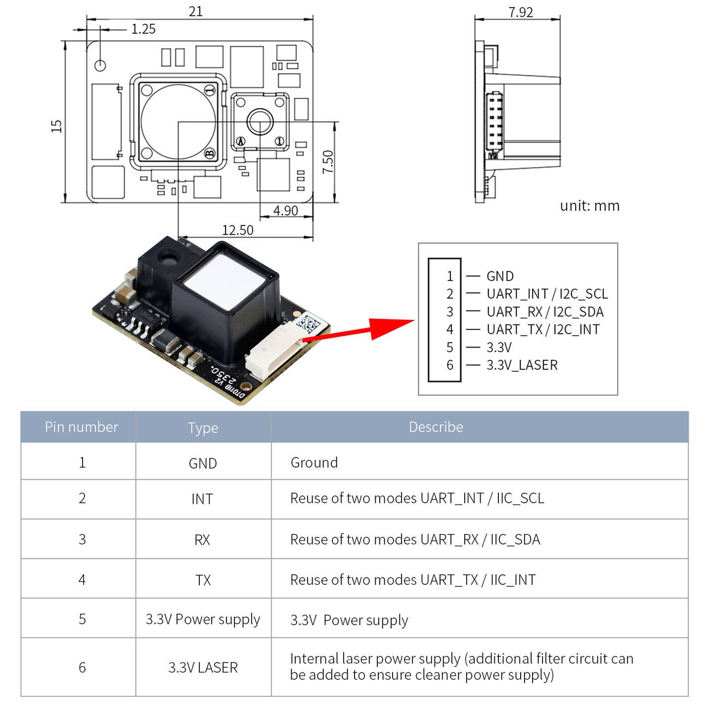 Module de télémétrie laser YDLIDAR SDM18 prenant en charge ROS ROS2