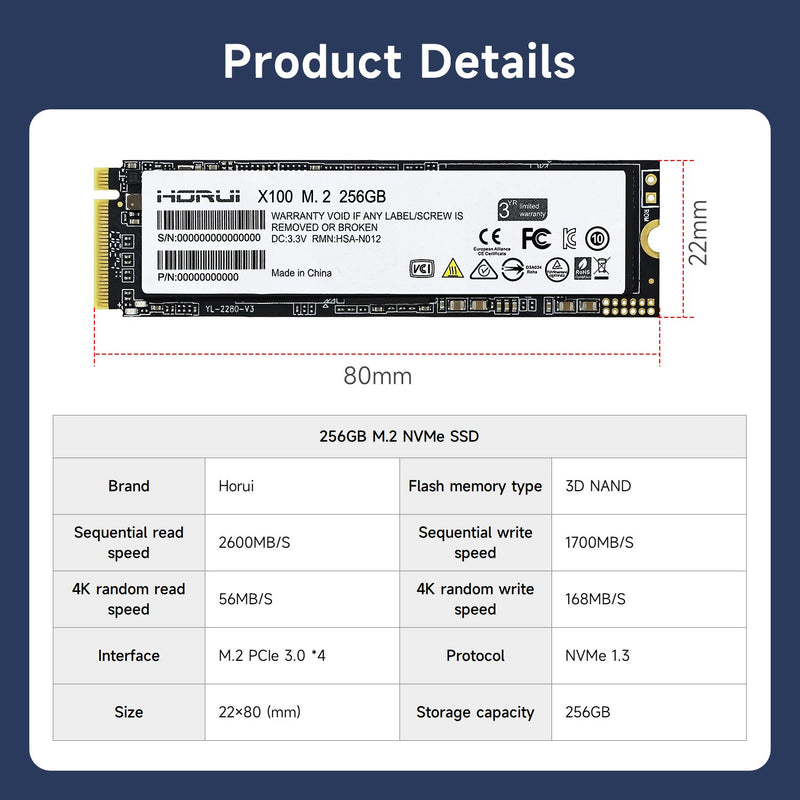 256G/512G M.2 NVMe Solid State Drive