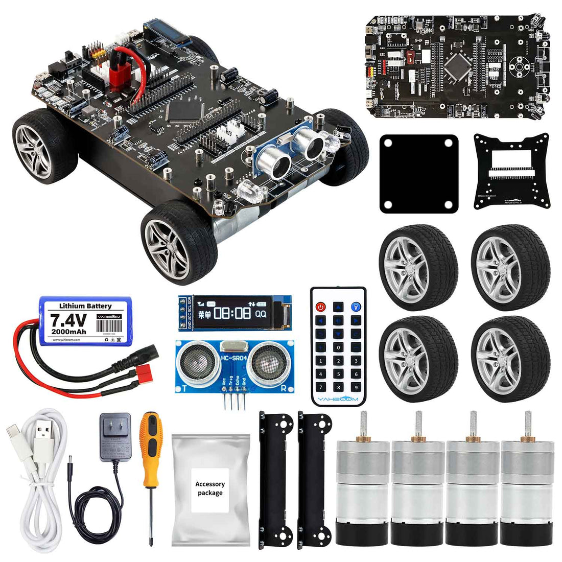 Yahboom STM32 Smart Car with Buzzer OLED Ultrasonic Module 310 Motor