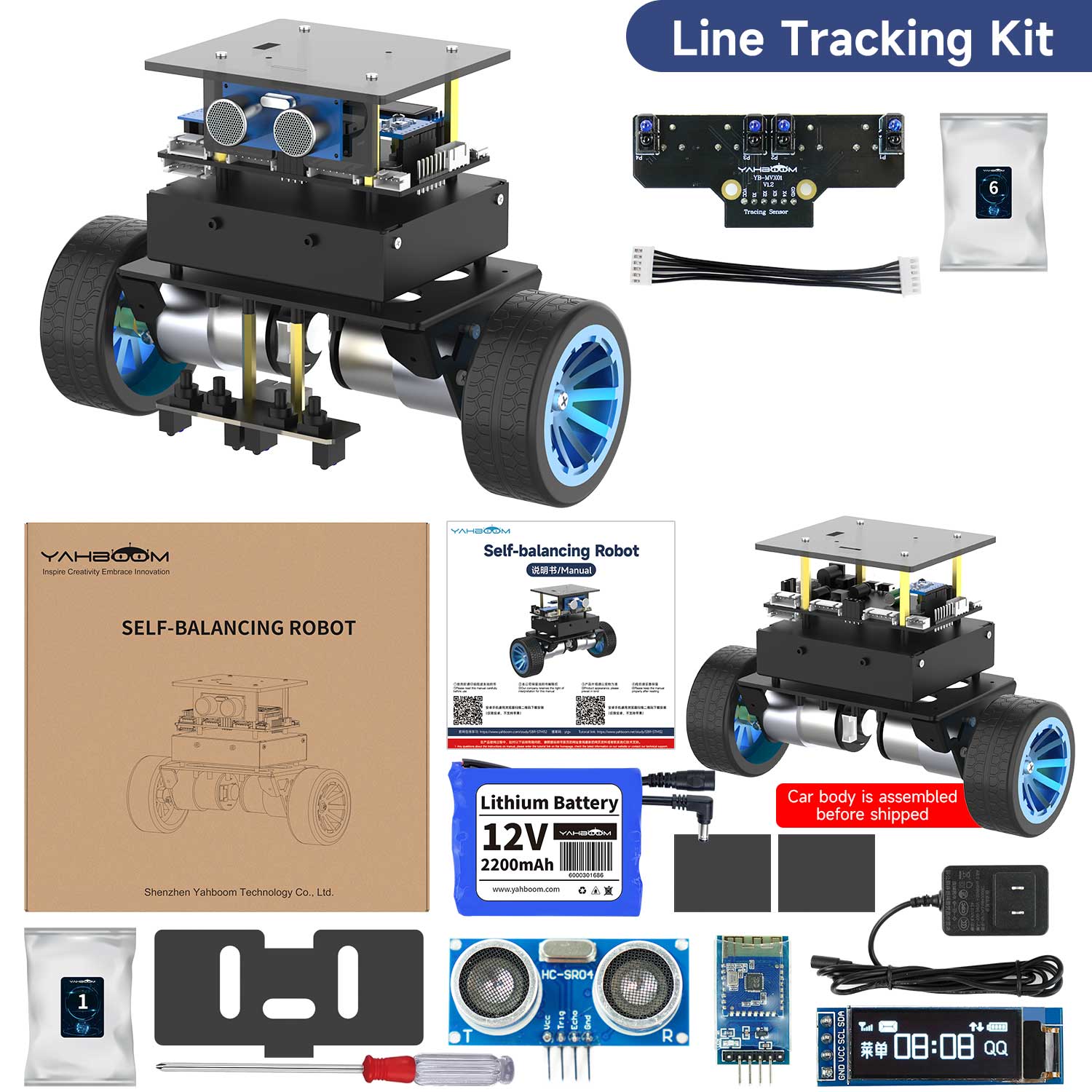 Voiture robot auto-équilibrée STM32 (charge : 4 kg)