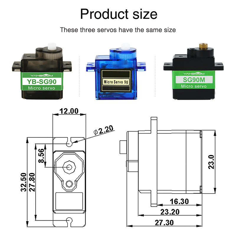 Boîtier de direction à servomoteur Yahboom SG90