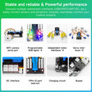 Super-bit 2.0 expansion board has rich onboard interfaces: I2C, 17pin IO port lead-out, servo and motor