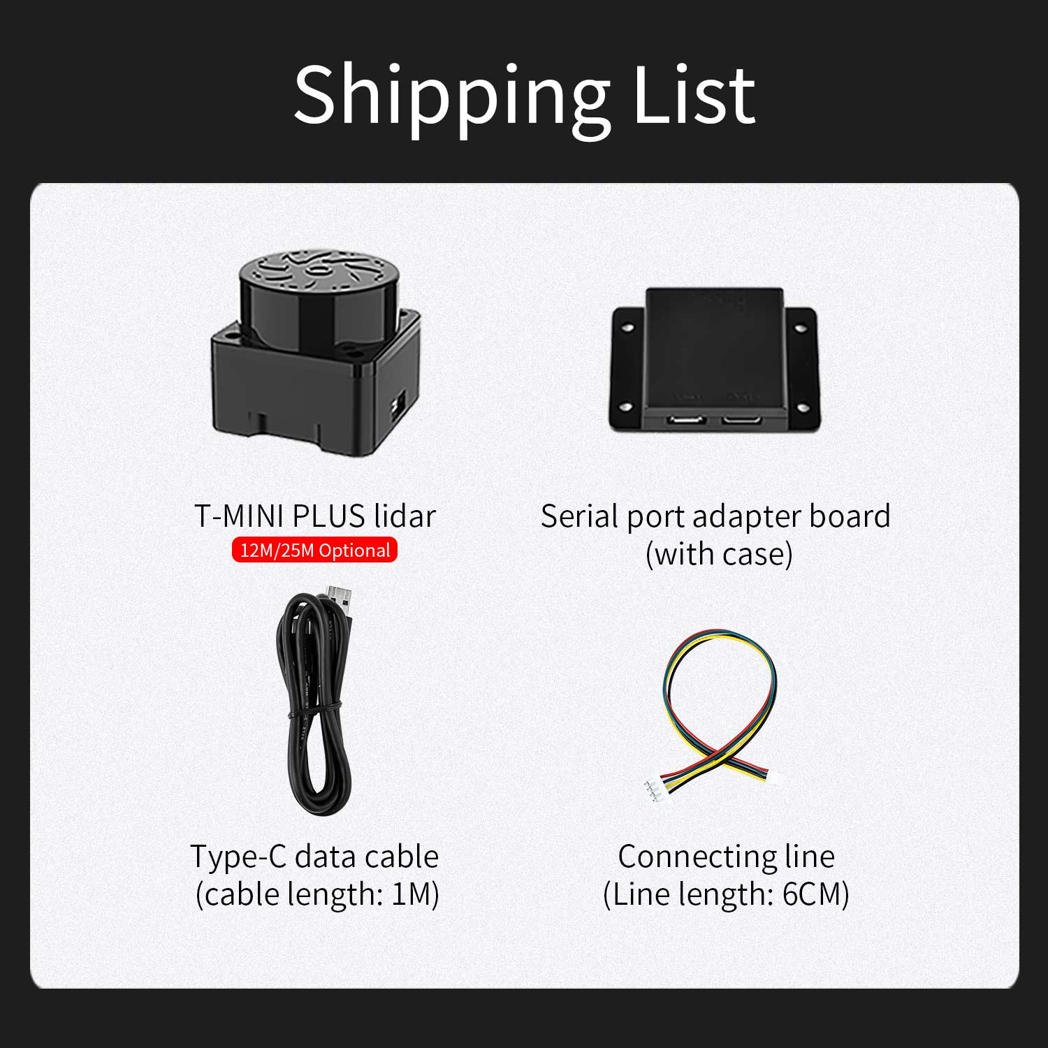 T-MINI-Plus Lidar TOF Ranging 12M and 25M support ROS1 ROS2