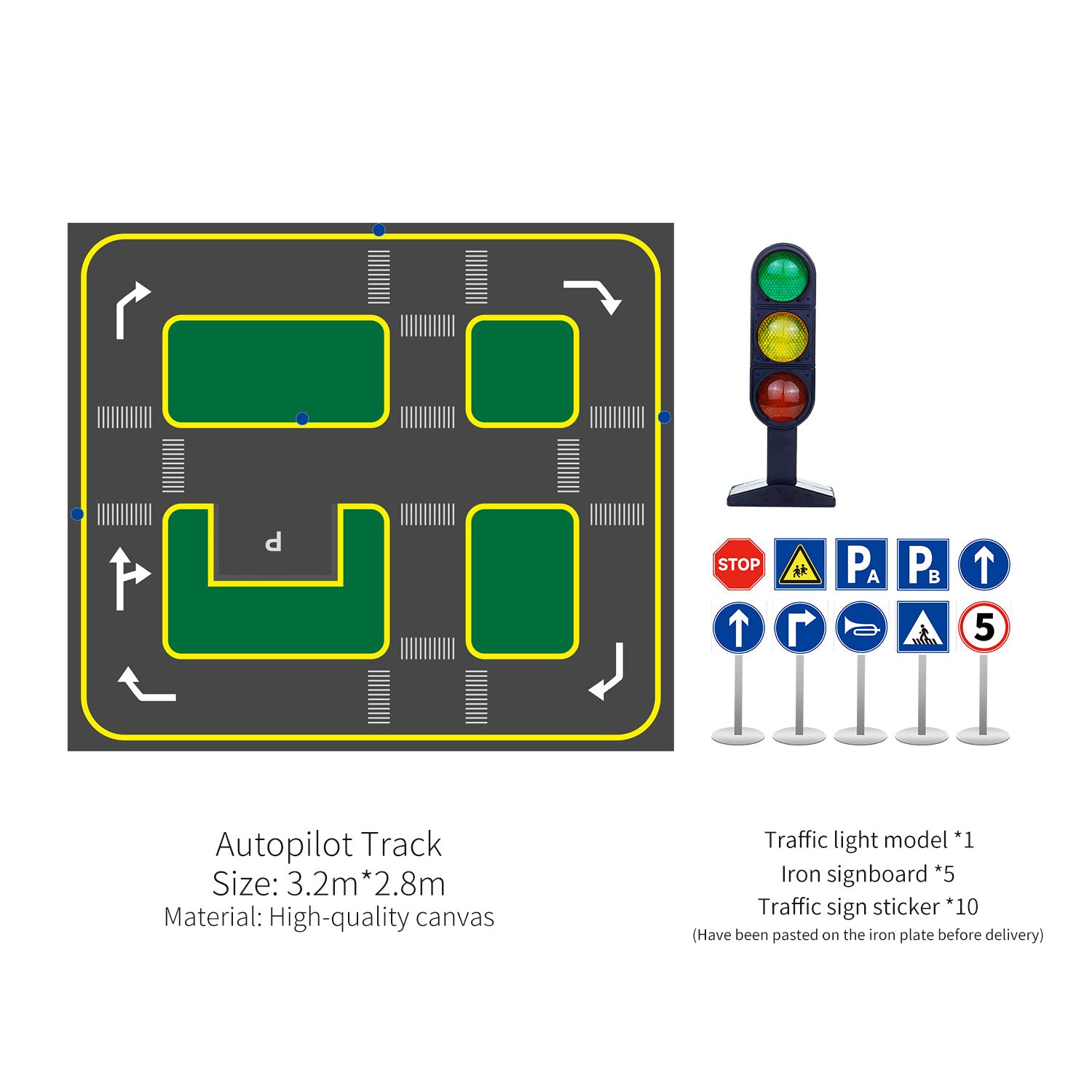 Yahboom Autopilot Track Map UV Printing Canva 2.8M*3.2M for ROS2 Robot
