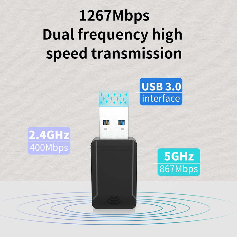 USB3.0 antenna wireless network card 2.4G/5G 1300M for Jetson NANO/Xavier NX/TX2-NX