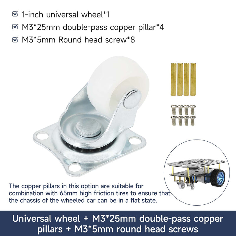 Yahboom 1-inch universal wheel for robot chassis and smart cars