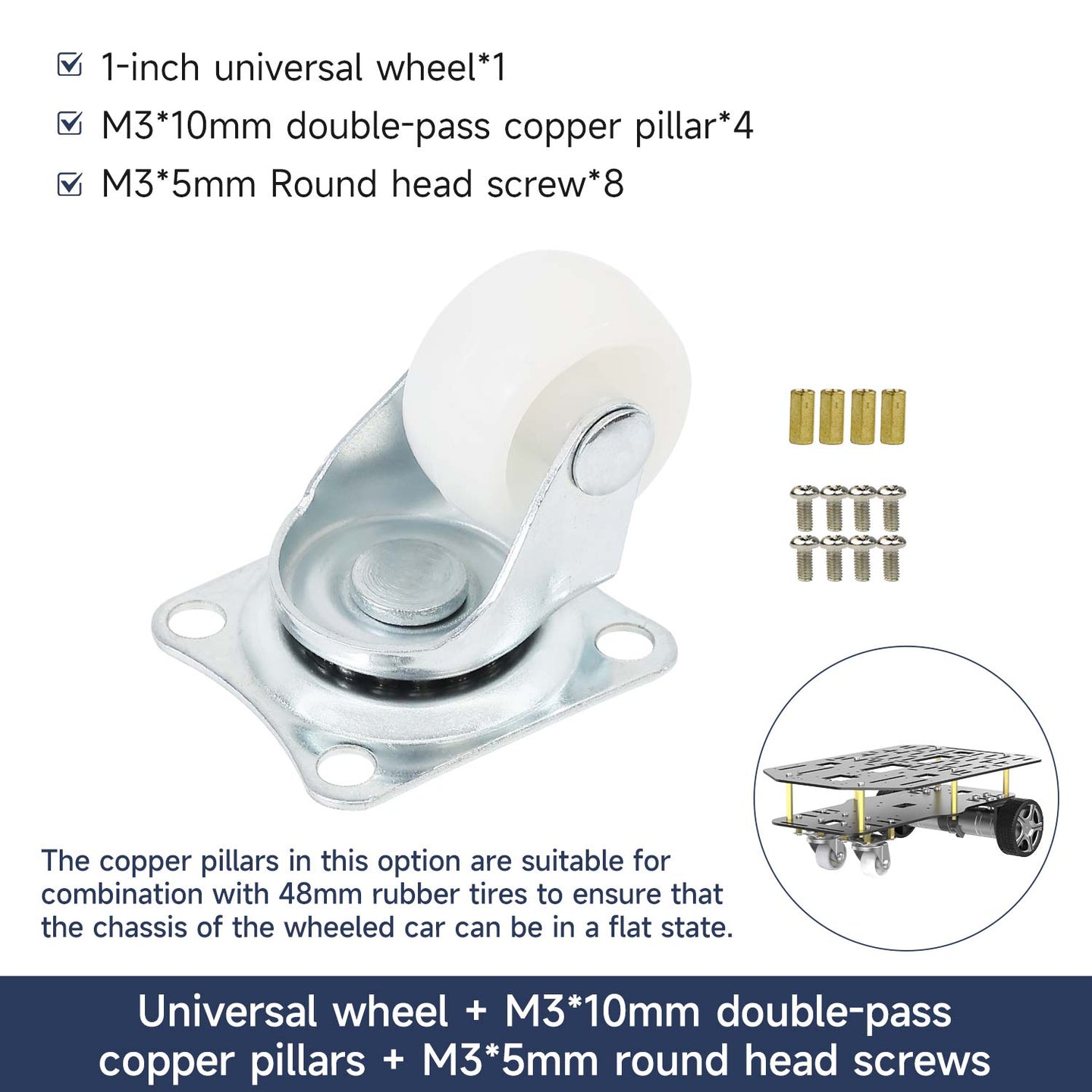Yahboom 1-inch universal wheel for robot chassis and smart cars