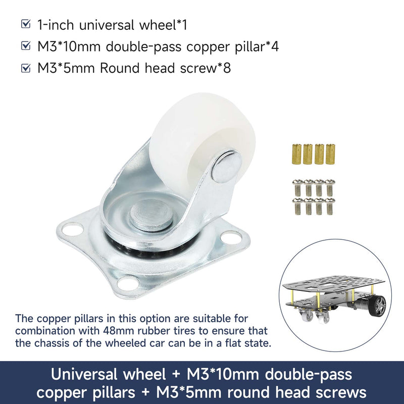 Yahboom 1-inch universal wheel for robot chassis and smart cars