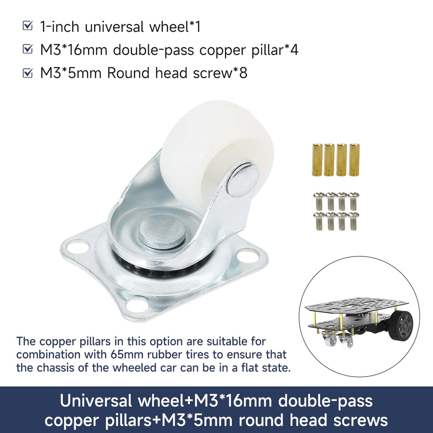 Yahboom 1-inch universal wheel for robot chassis and smart cars
