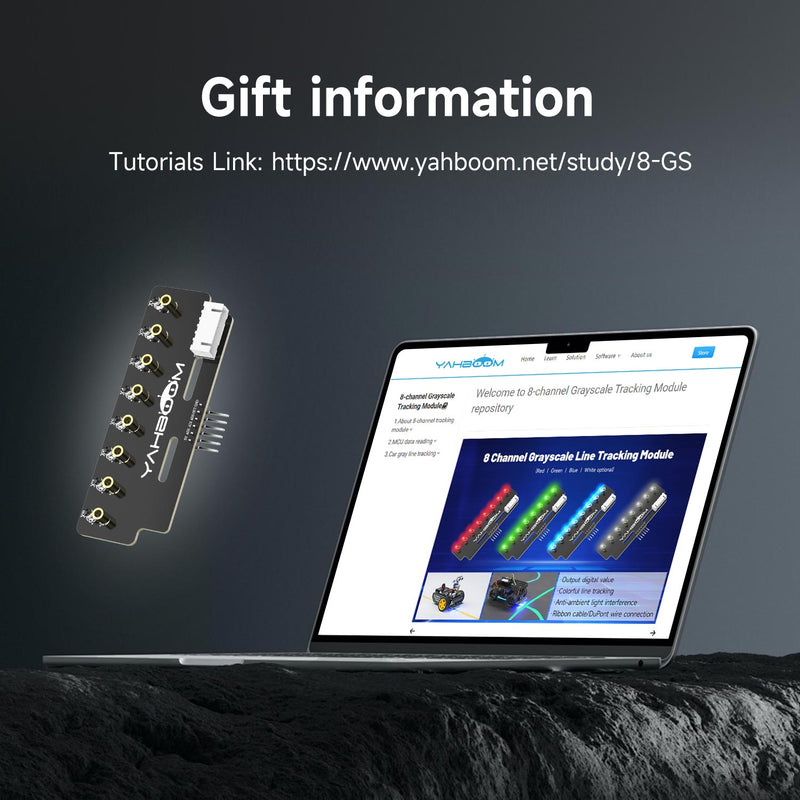 Yahboom 8-channel grayscale line tracking sensor module