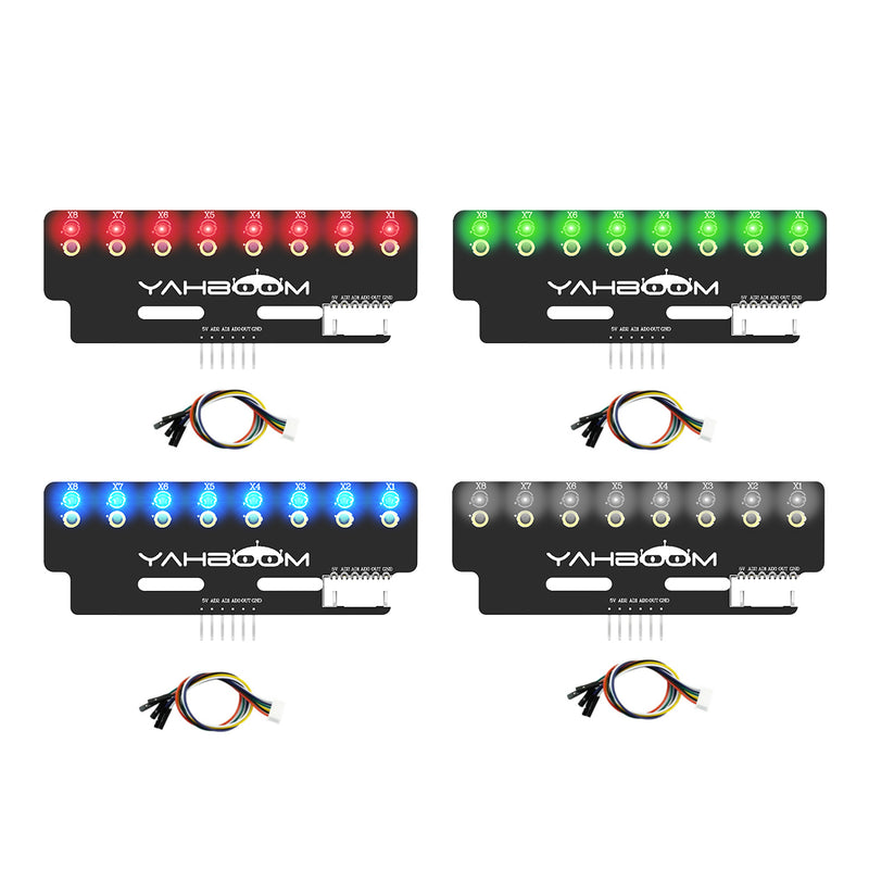 Yahboom 8-channel grayscale line tracking sensor module
