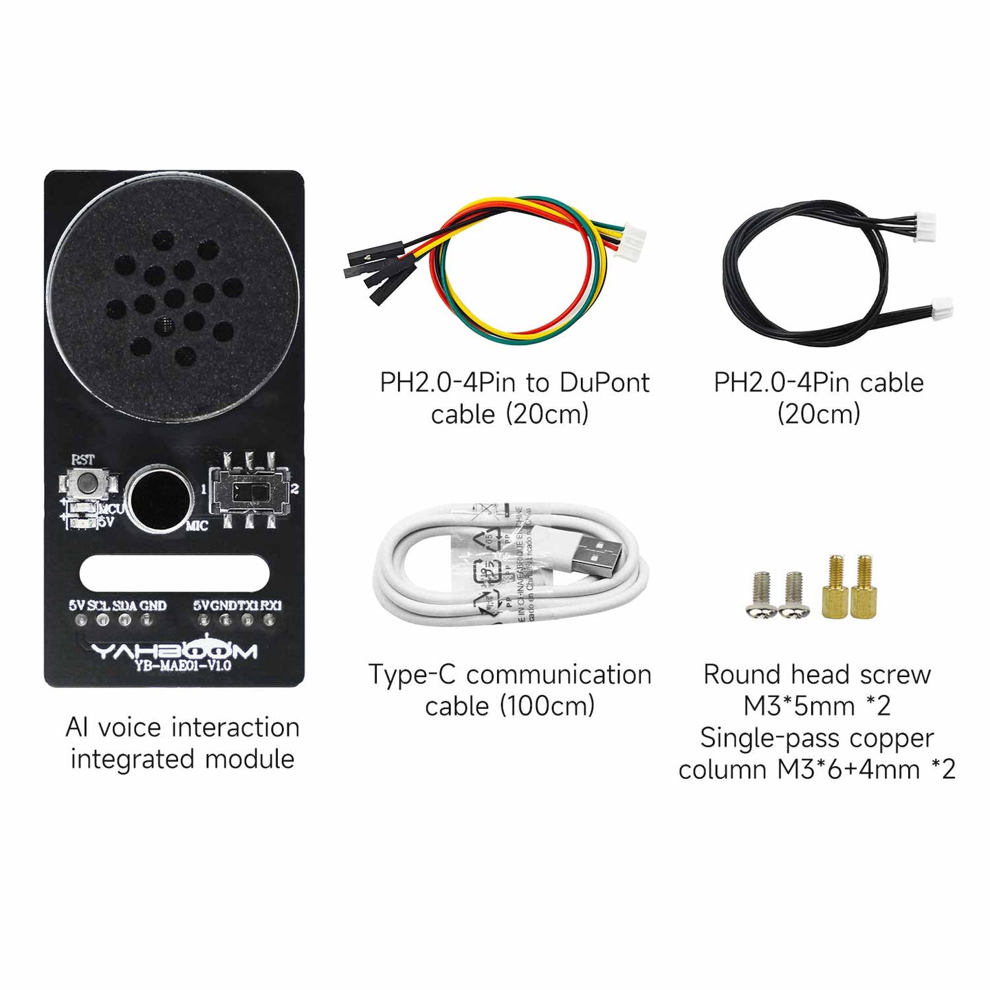 Yahboom Intelligent Voice Interaction Module supports custom command words