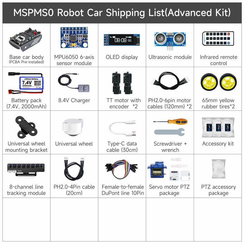 Yahboom MSPM0 smart robot car based on MSPM0G3507