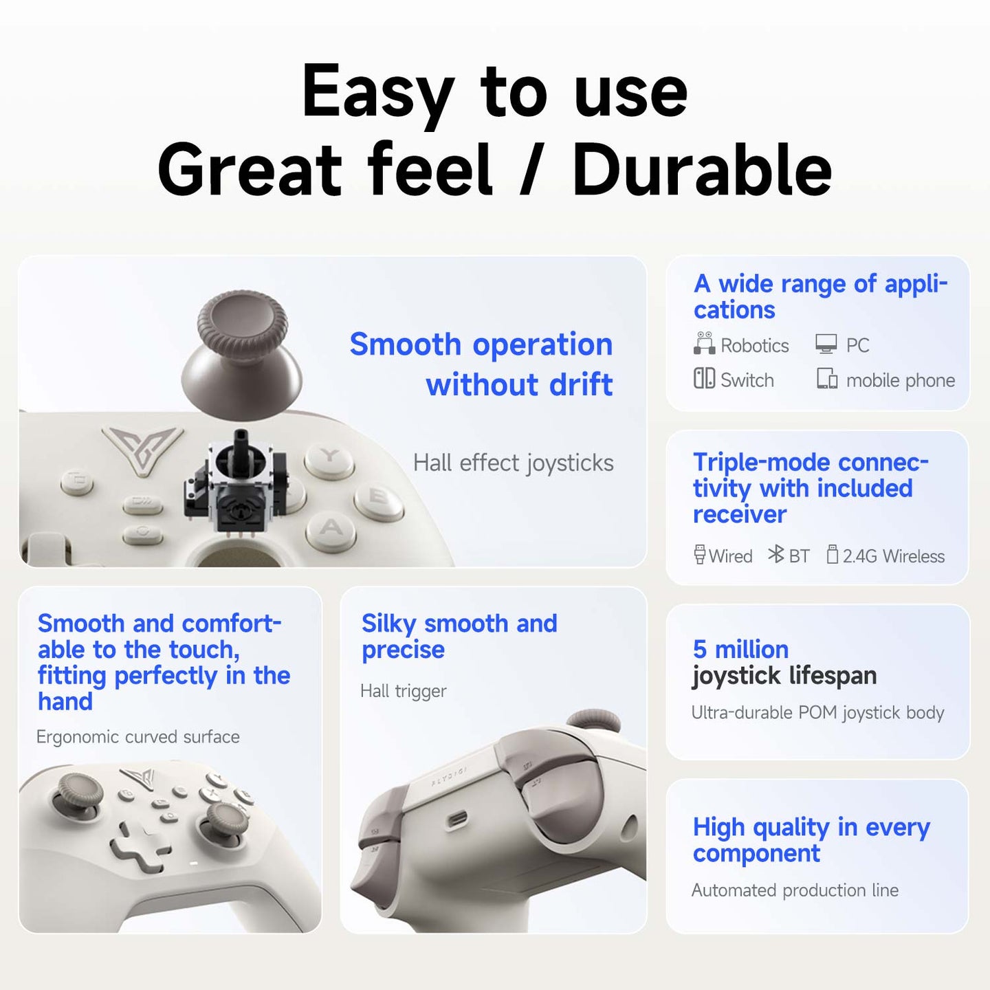 Yahboom Triple-mode Wireless Handle Supports Wired, Bluetooth, 2.4G Wireless