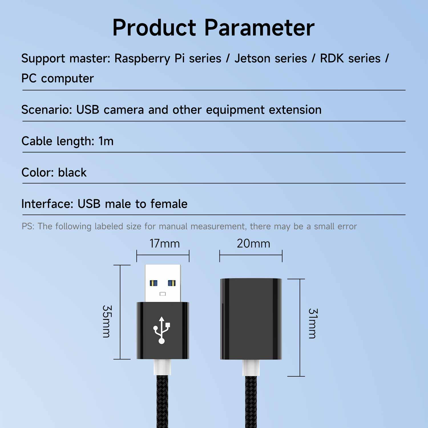 Yahboom USB 2.0 Extension Data Cable