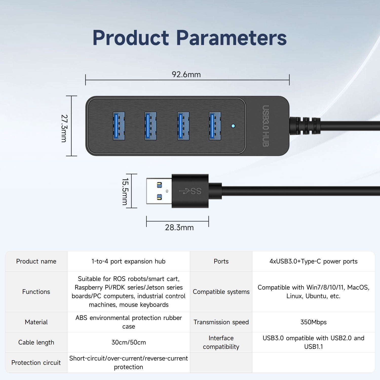 Yahboom USB 3.0 1 to 4 Expansion HUB