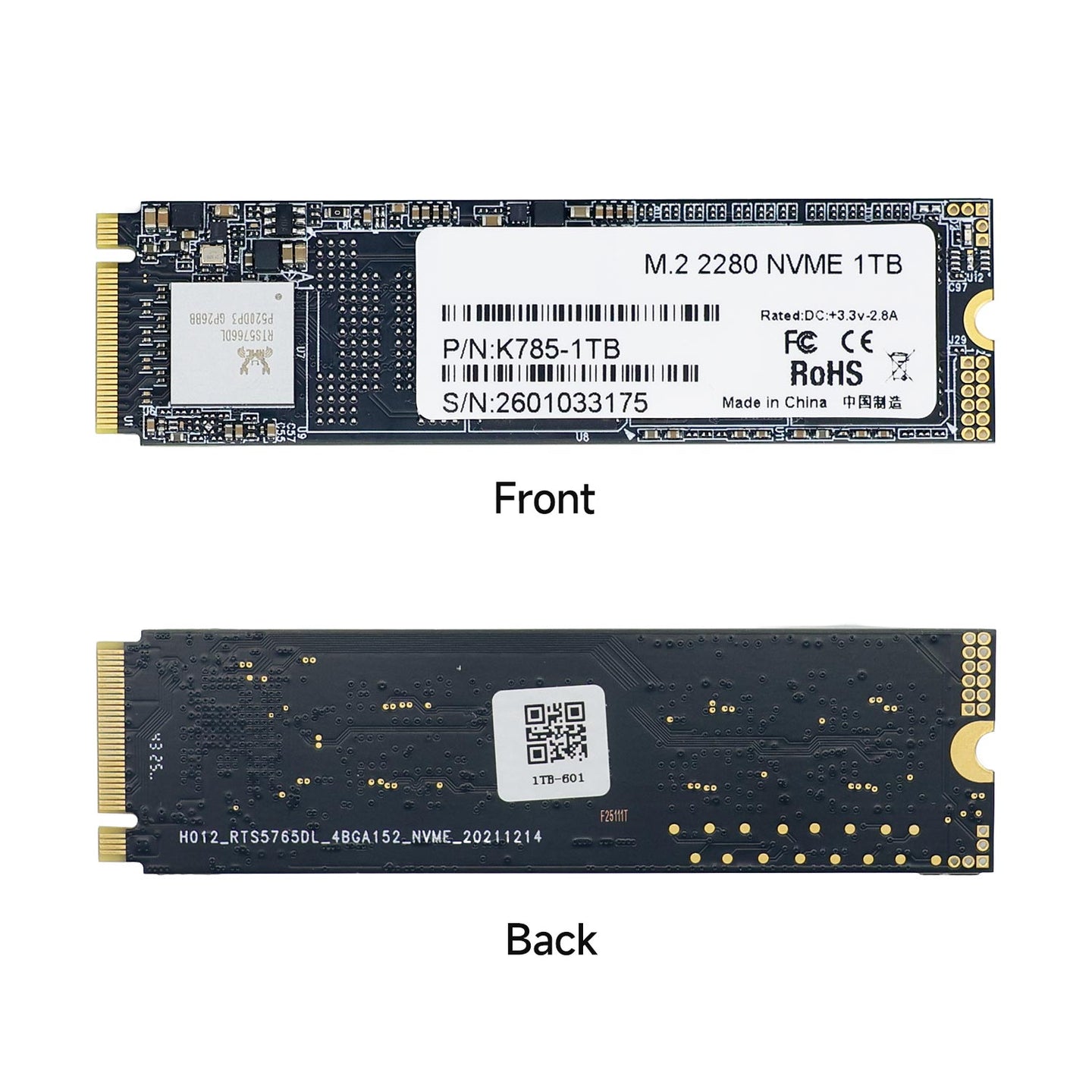 256GB/512GB/1TB/2TB M.2 NVMe Solid State Drive
