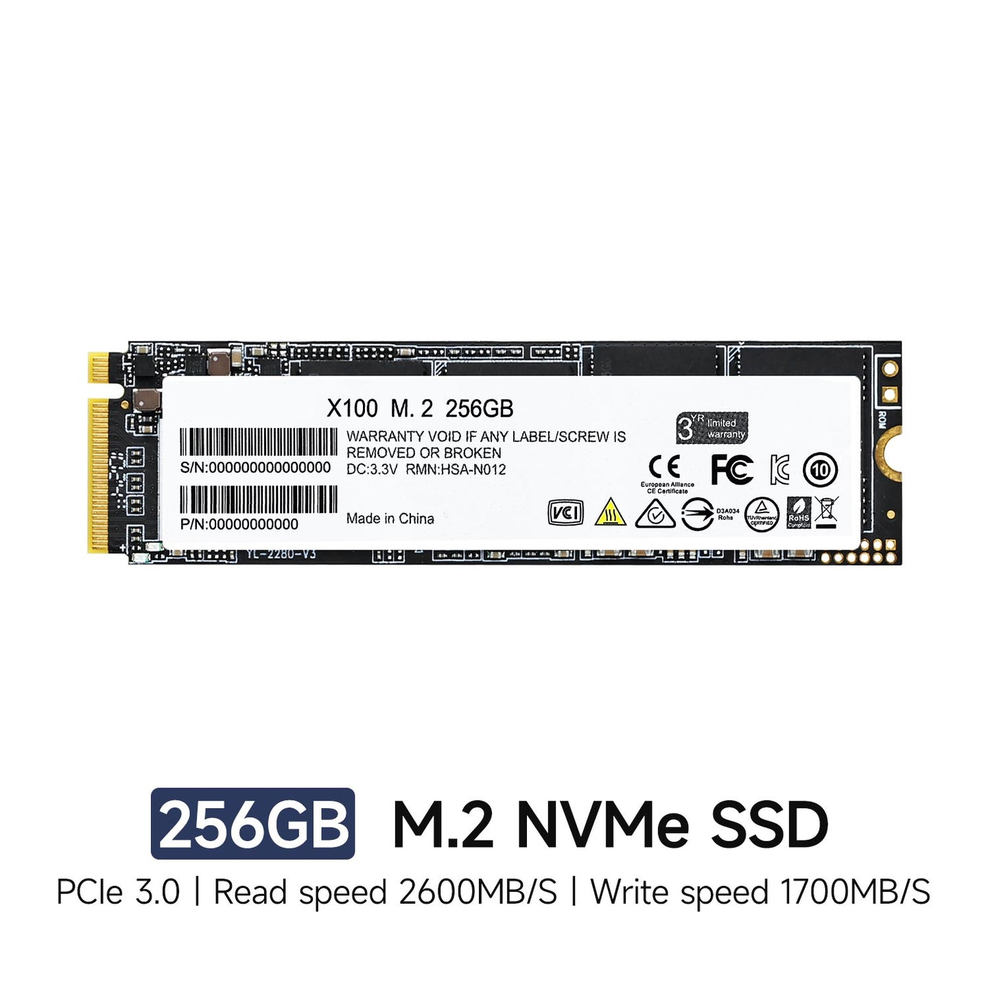 256GB/512GB/1TB/2TB M.2 NVMe Solid State Drive