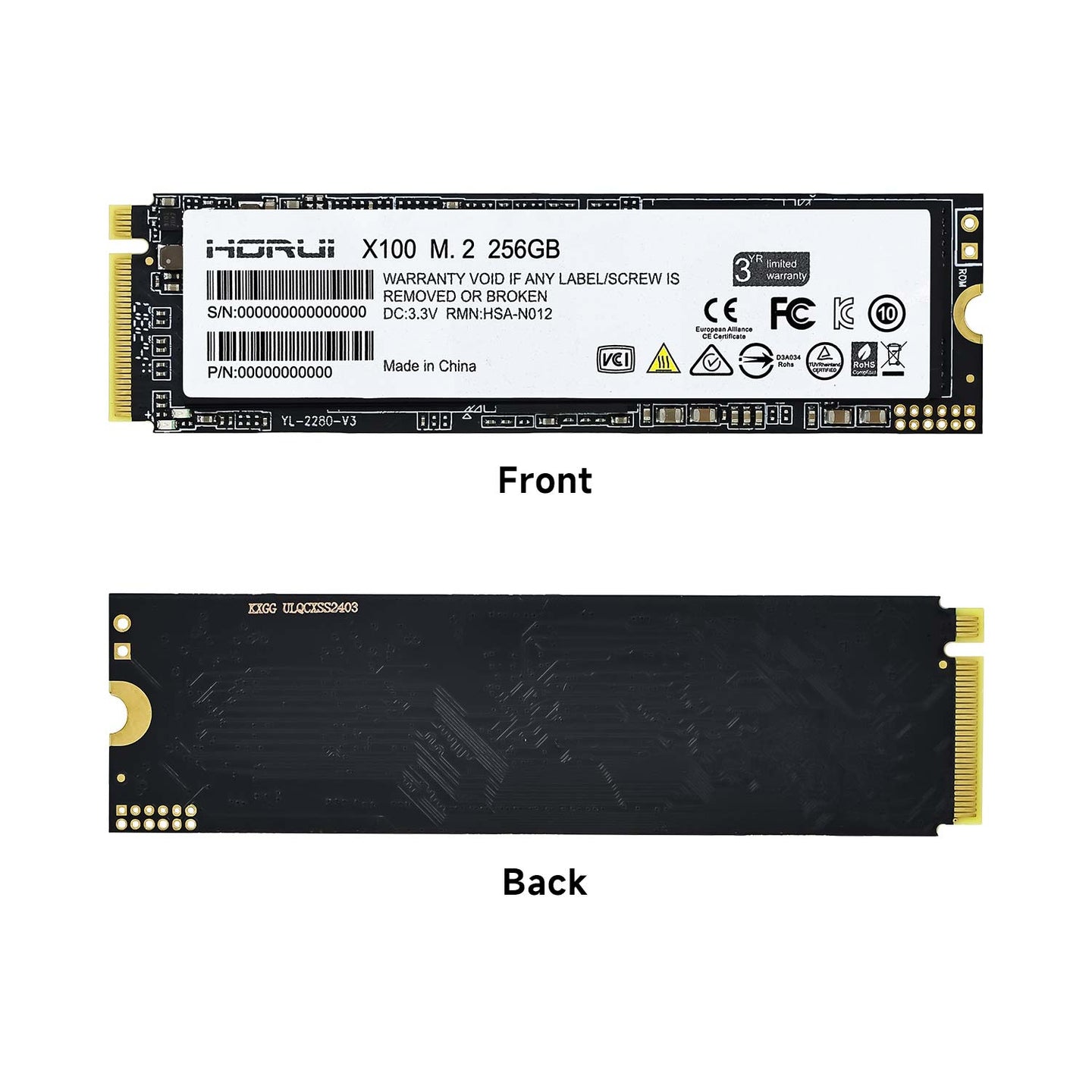 256GB/512GB/1TB/2TB M.2 NVMe Solid State Drive