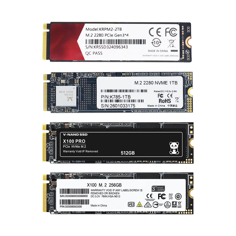 256GB/512GB/1TB/2TB NVMe Solid State Drive M.2 PCIe 3.0 Port Size