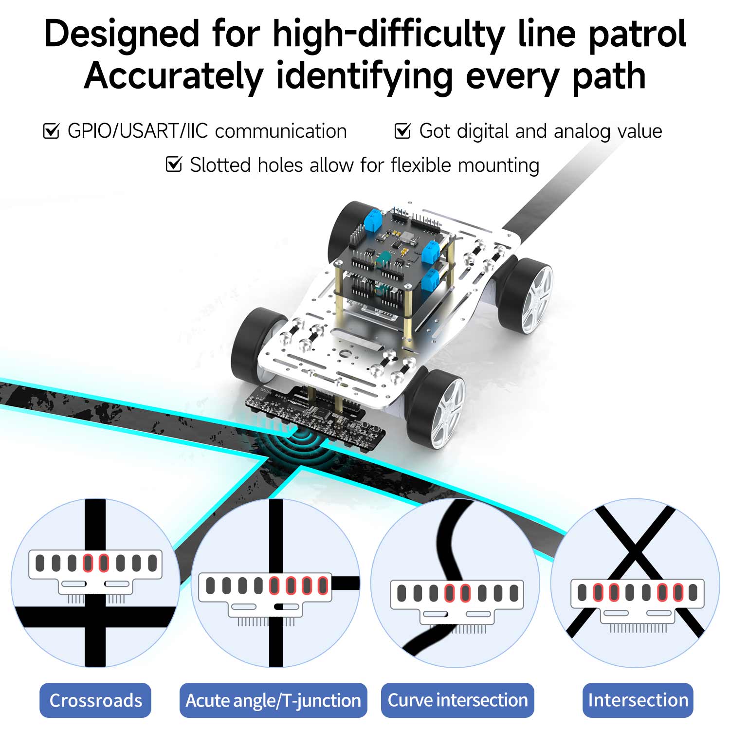 Yahboom 8 channel infrared tracking sensor module