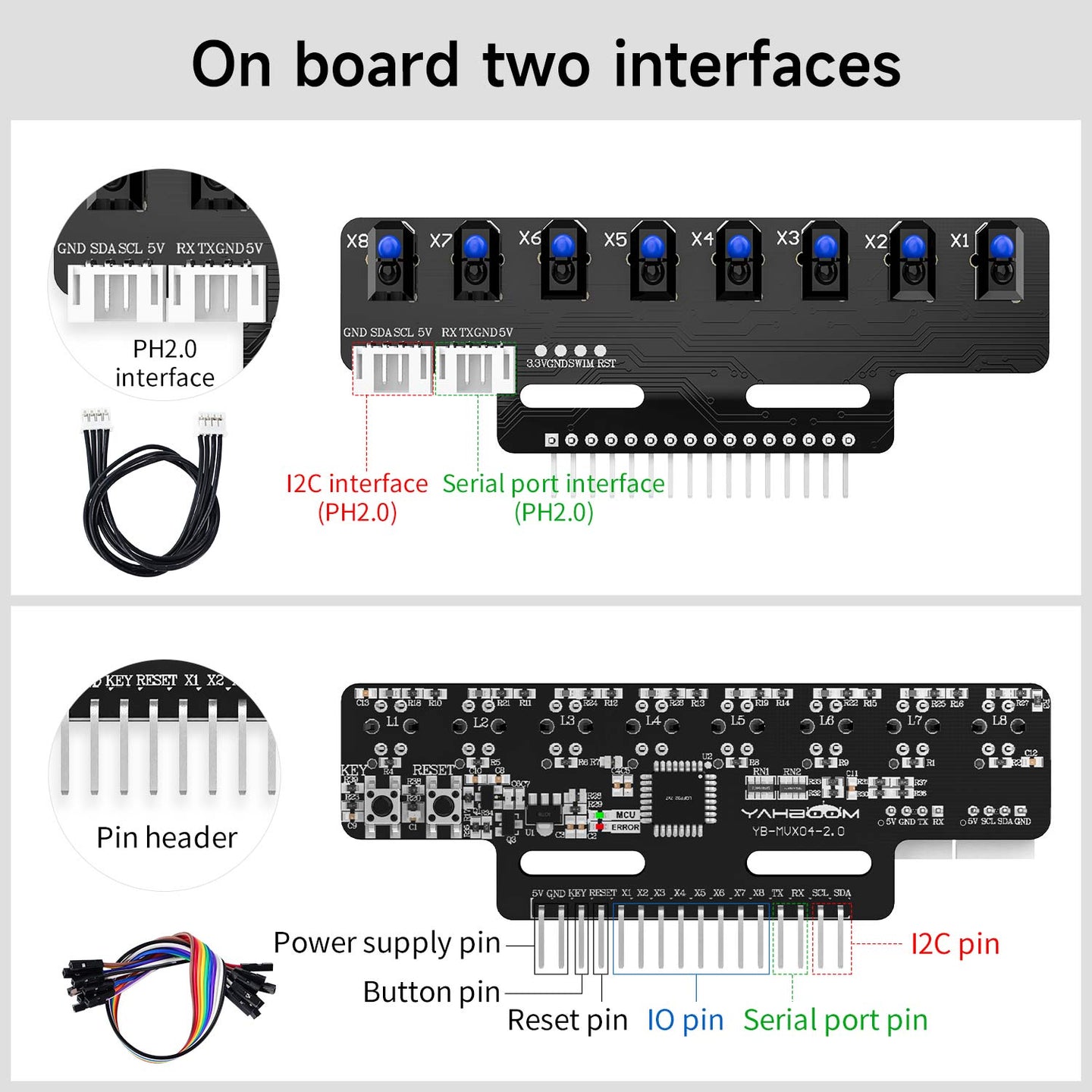 Yahboom 8 channel infrared tracking sensor module