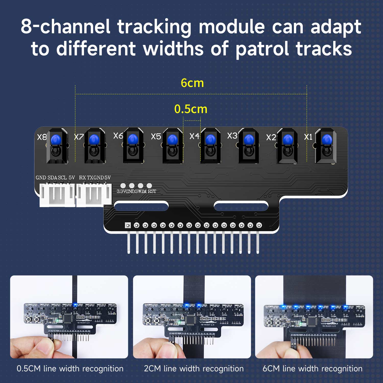 Yahboom 8 channel infrared tracking sensor module
