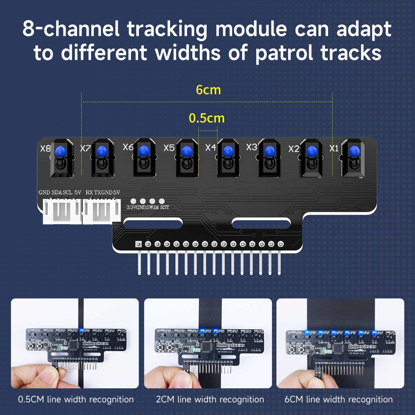 Yahboom 8 channel infrared tracking sensor module