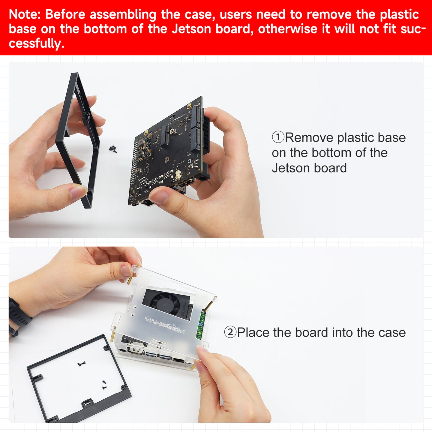 Estuche protector acrílico Yahboom para NVIDIA Jetson Xavier NX/TX2 NX/Orin Nano/Orin NX