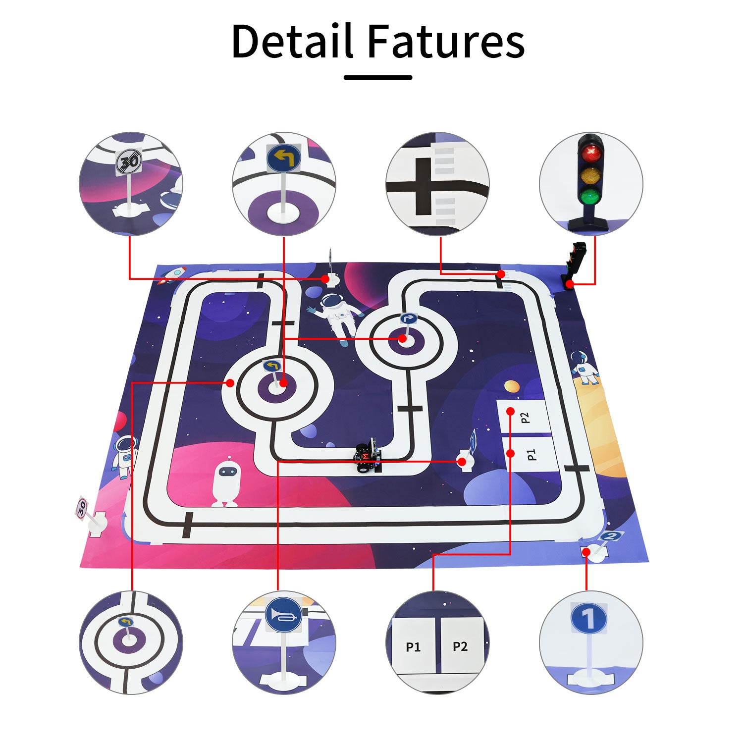 Autopilot Track Map 2M*1.5M For Robot Car Tracking Identify Road Sign