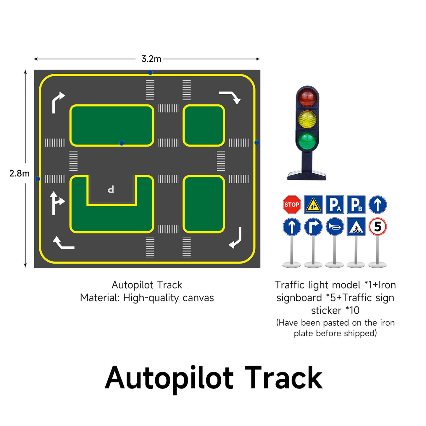Yahboom Autopilot Track Map UV printing canvas (2.8M*3.2M)