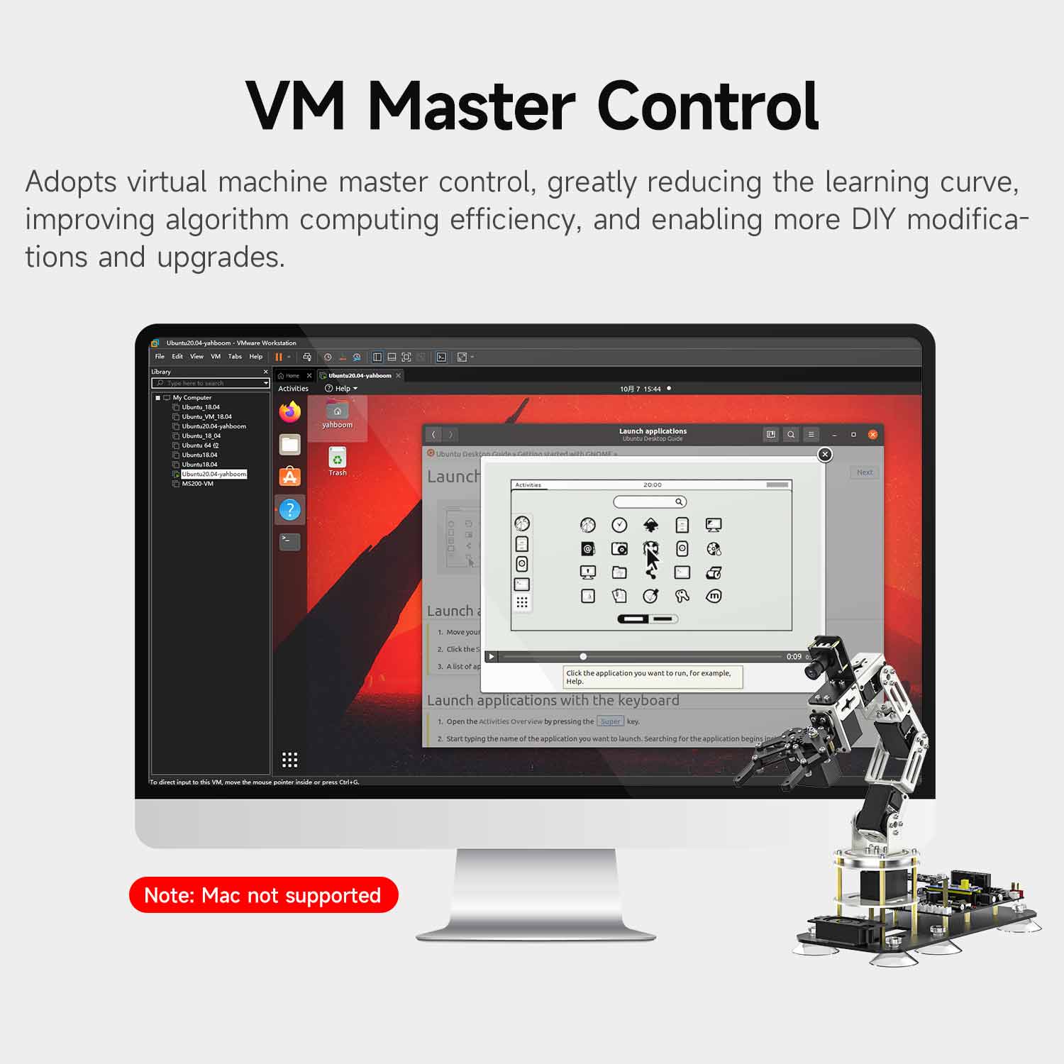 DOFBOT SE AI Large Model Vision Robotic Arm with ROS2 Python Programming (Virtual Machine Version)