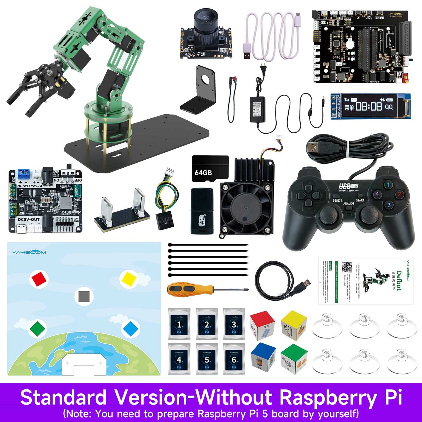 5-DOF Robotic Arm Kit for Raspberry Pi 4 B 3 B B A , Programmable DIY Coding STEM Educational 5 Axis Robot Arm with Python Code and Tutorials 5-DOF Robotic Arm Kit for Raspberry Pi 4 B 3 B B A , Programmable DIY Coding STEM Educational 5 Axis Robot Arm with Python Code and Tutorials