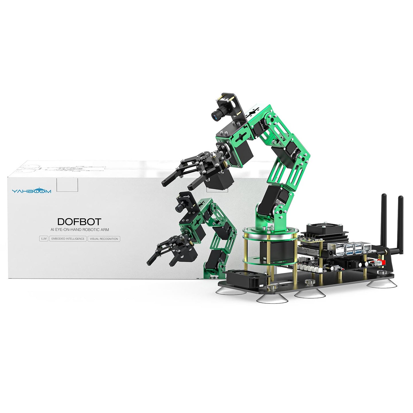 Robotic arm Dofbot model with YAHBOOM branding on a white background