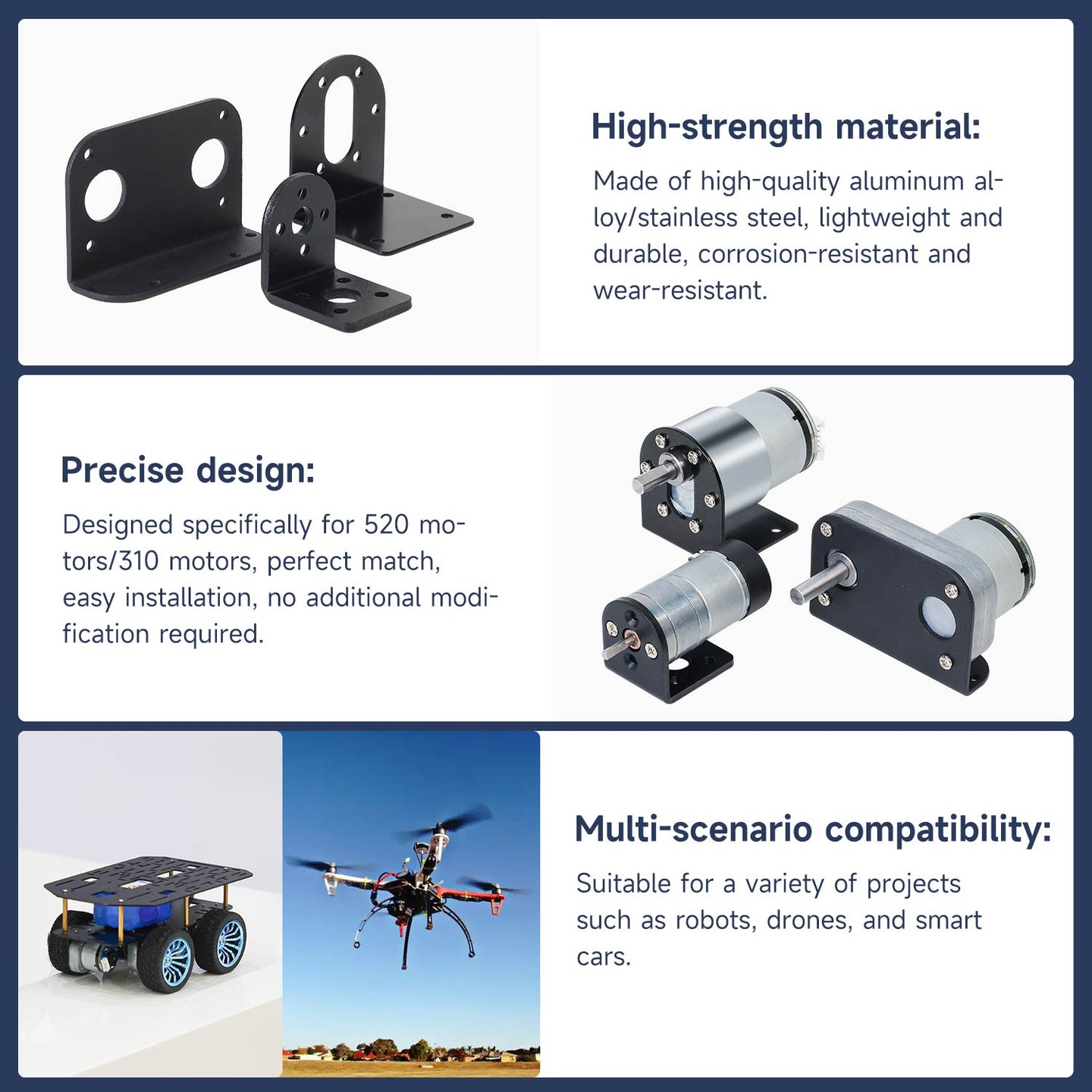 Yahboom Geared Encoder Motor Brackets