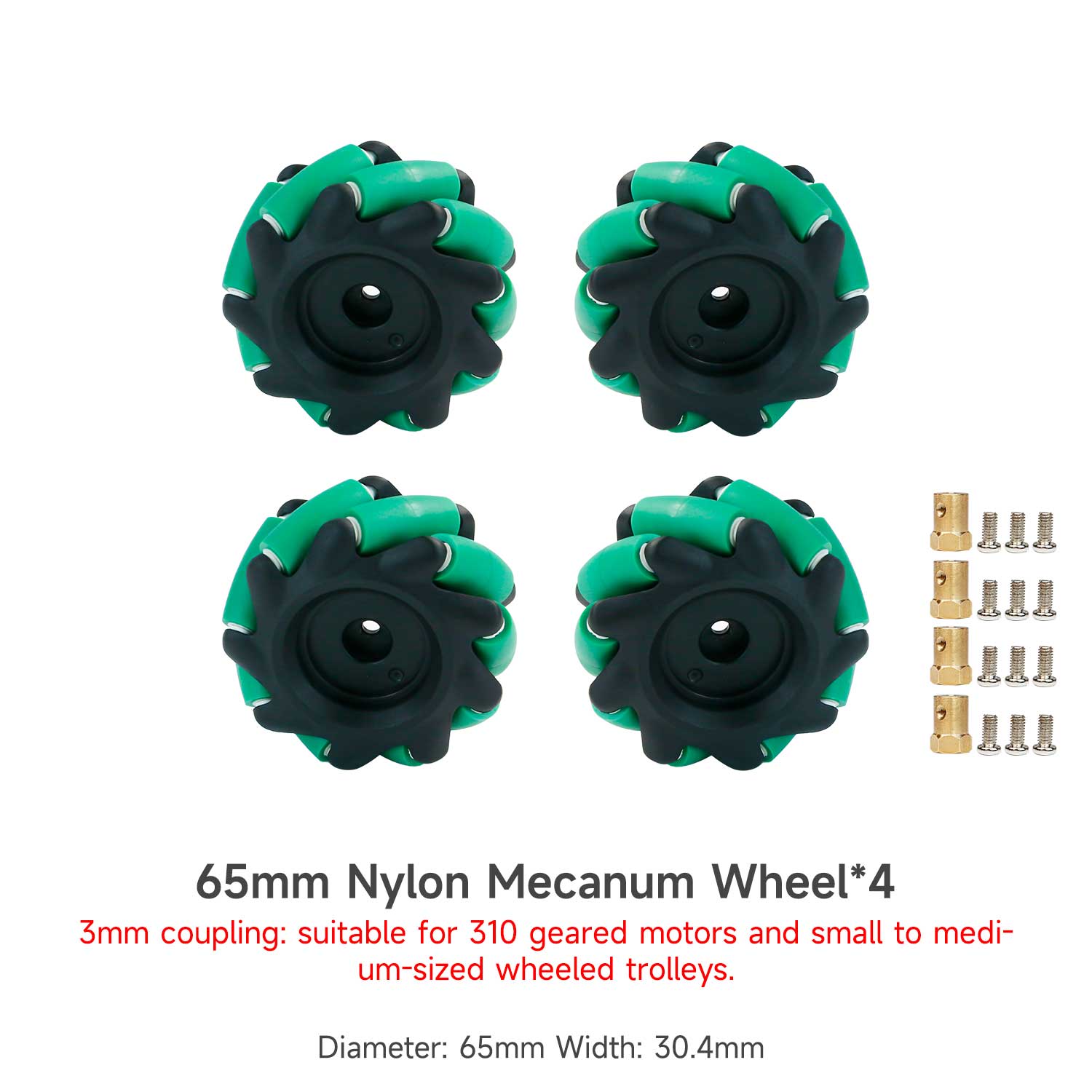 Kit de roues Yahboom Mecanum pour robot DIY ou voiture intelligente programmable