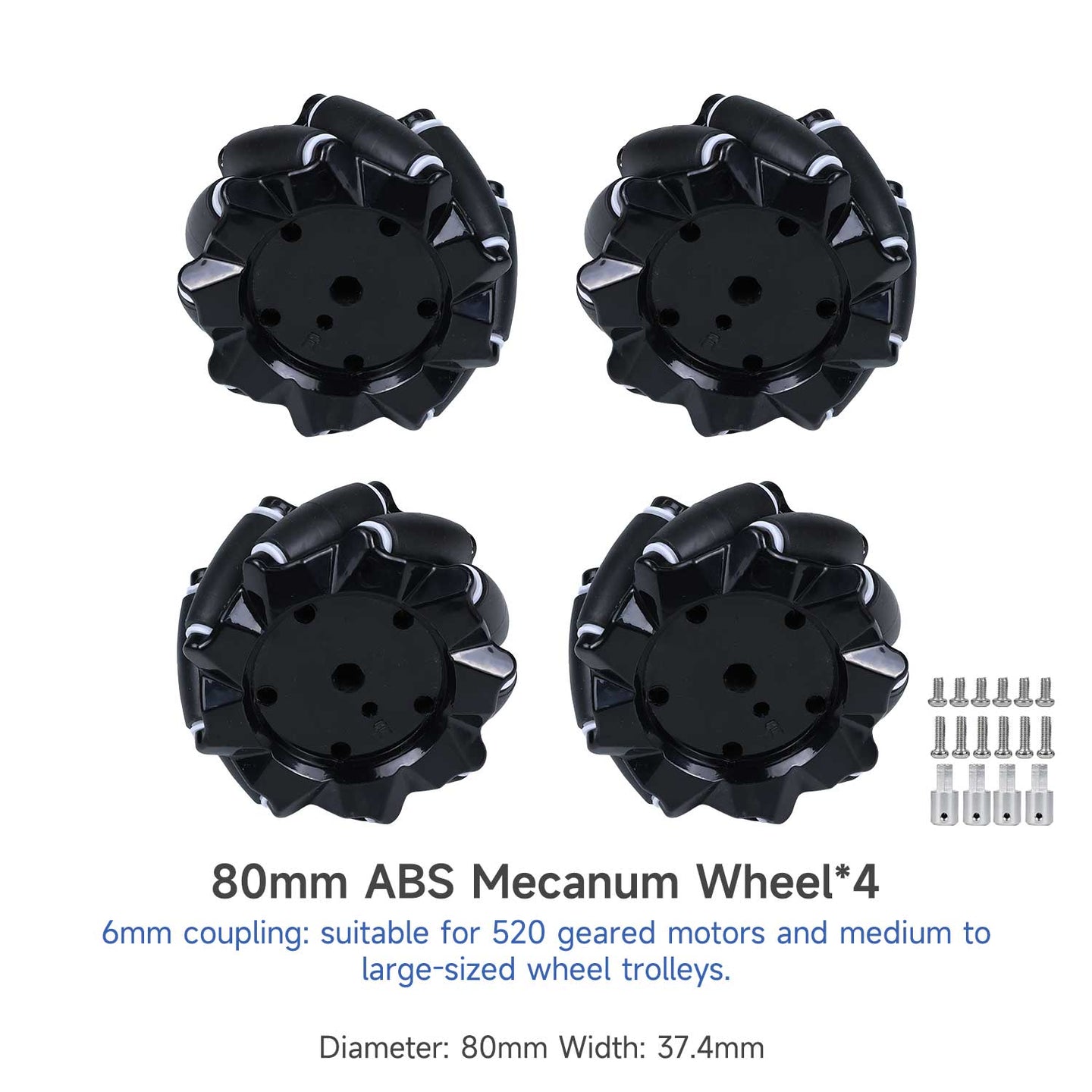 Kit de roues Yahboom Mecanum pour robot DIY ou voiture intelligente programmable