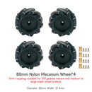 Kit de roues Yahboom Mecanum pour robot DIY ou voiture intelligente programmable