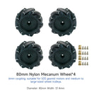 Kit de roues Yahboom Mecanum pour robot DIY ou voiture intelligente programmable