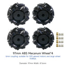 Kit de roues Yahboom Mecanum pour robot DIY ou voiture intelligente programmable