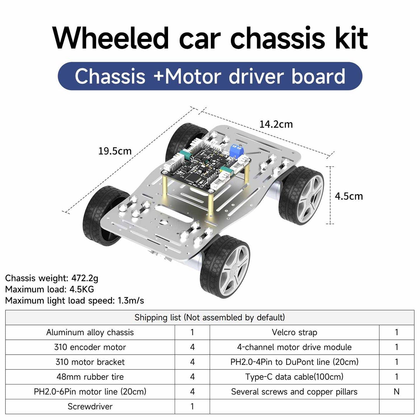 Yahboom Mini Wheeled Robot Car Chassis Kit