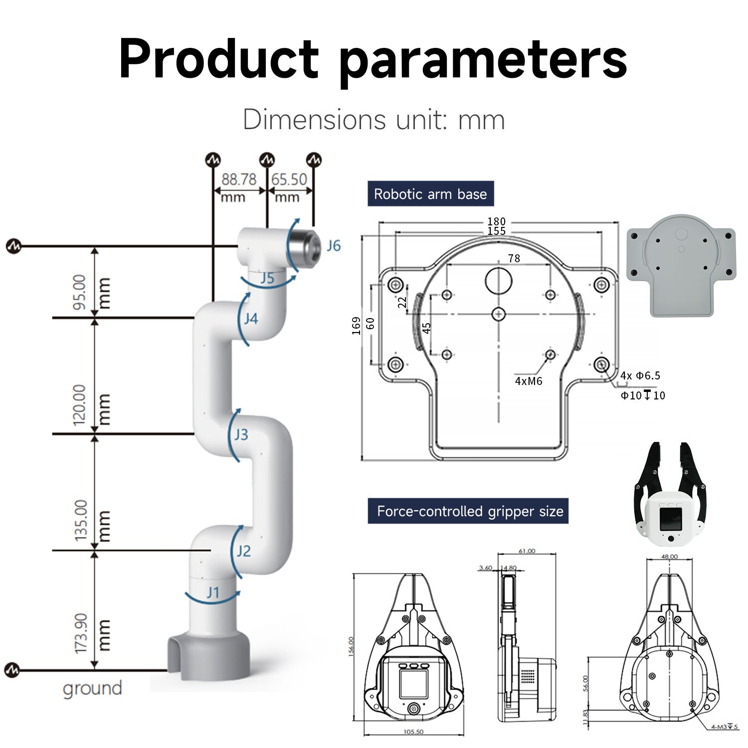 Bras robotique collaboratif MyCobot 320 M5 supportant une charge utile de 1 kg