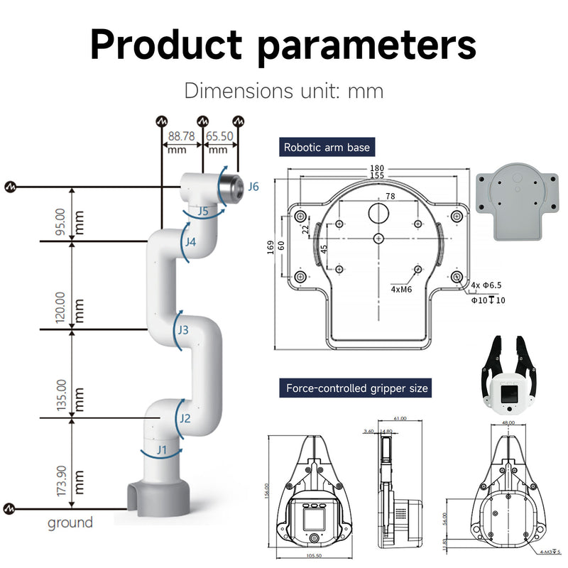 Bras robotique collaboratif MyCobot 320 M5 supportant une charge utile de 1 kg