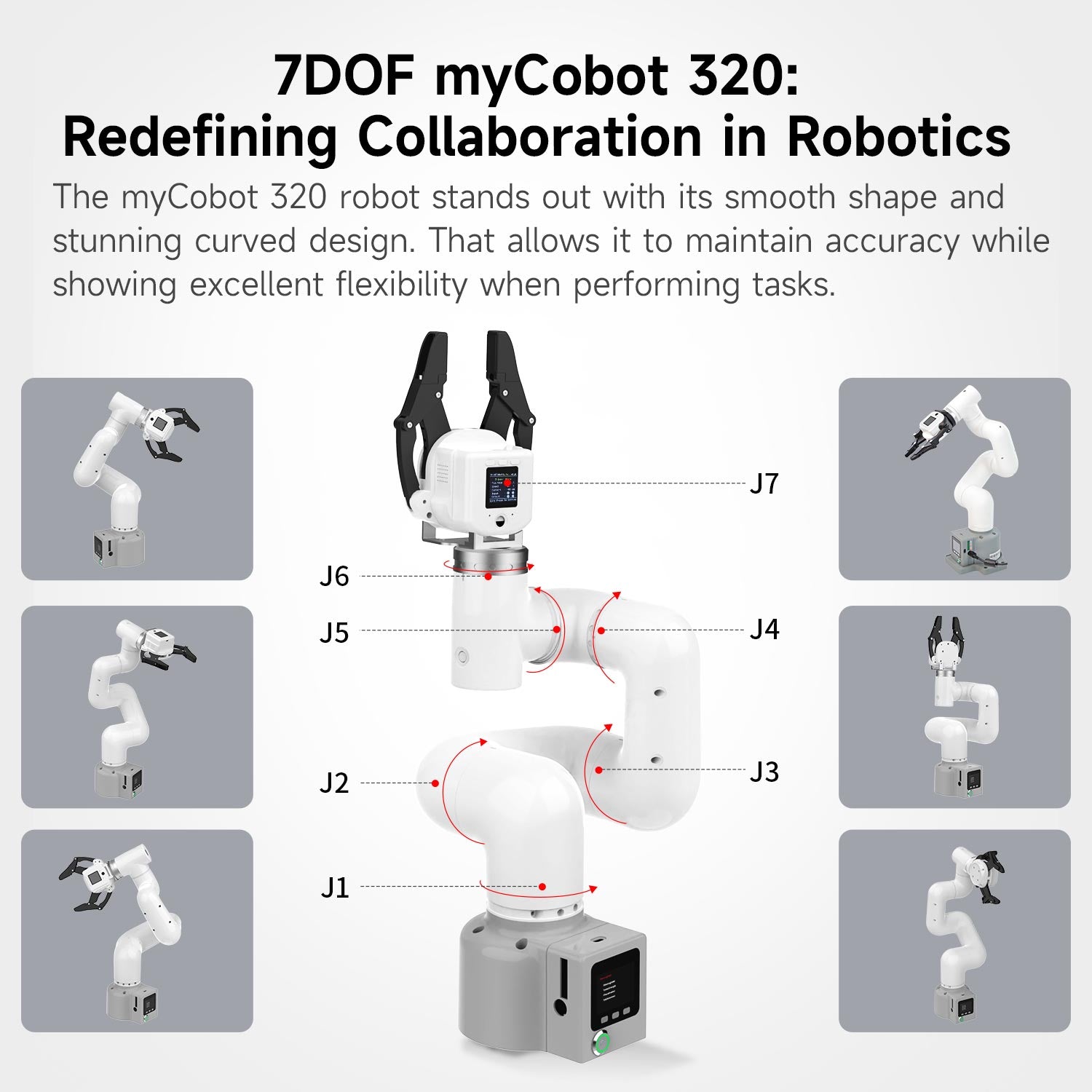 Bras robotique collaboratif MyCobot 320 M5 supportant une charge utile de 1 kg